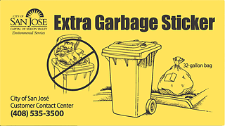 Image of an Extra Garbage Sticker.